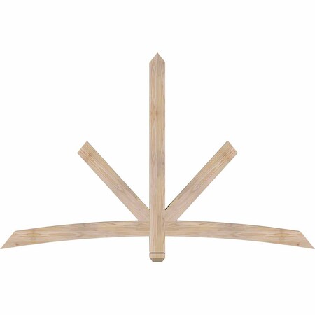 Ekena Millwork Alberta Smooth Timber Gable Bracket, Douglas Fir, 72"W x 45"H x 3 1/2"D x 3 1/2"F, 15/12 Pitch GBW072X45X0404ALB00SDF